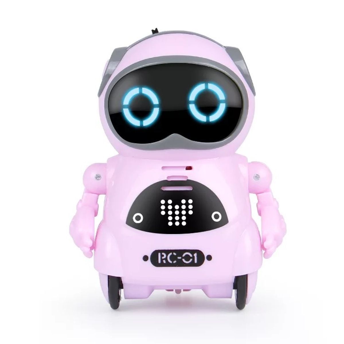 PUREPOWER - Mini Robot de bolsillo juguete inteligente de voz multifuncional-rosa