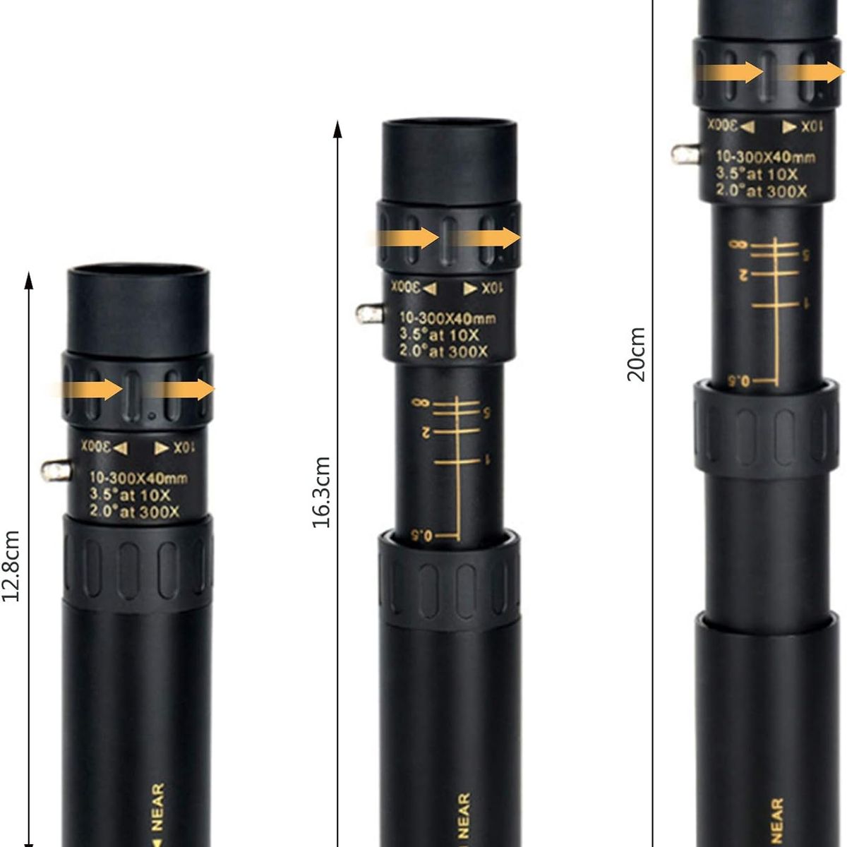 PUREPOWER - elescopio monocular de 10-300 x 40 mm con trípode para teléfono