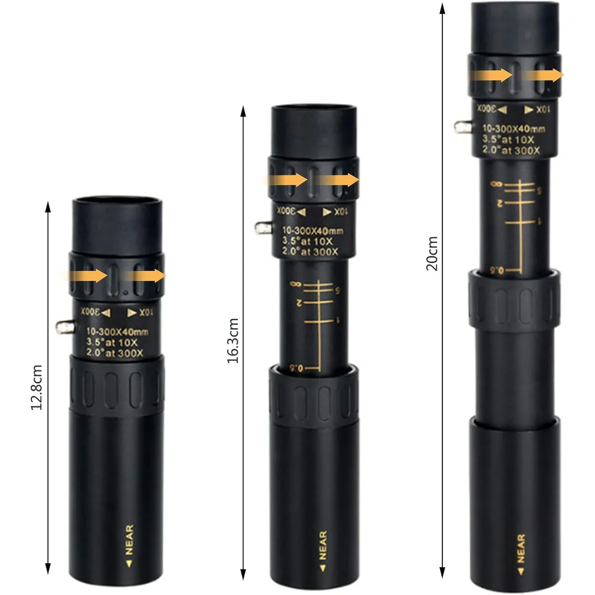 PUREPOWER - elescopio monocular de 10-300 x 40 mm con trípode para teléfono