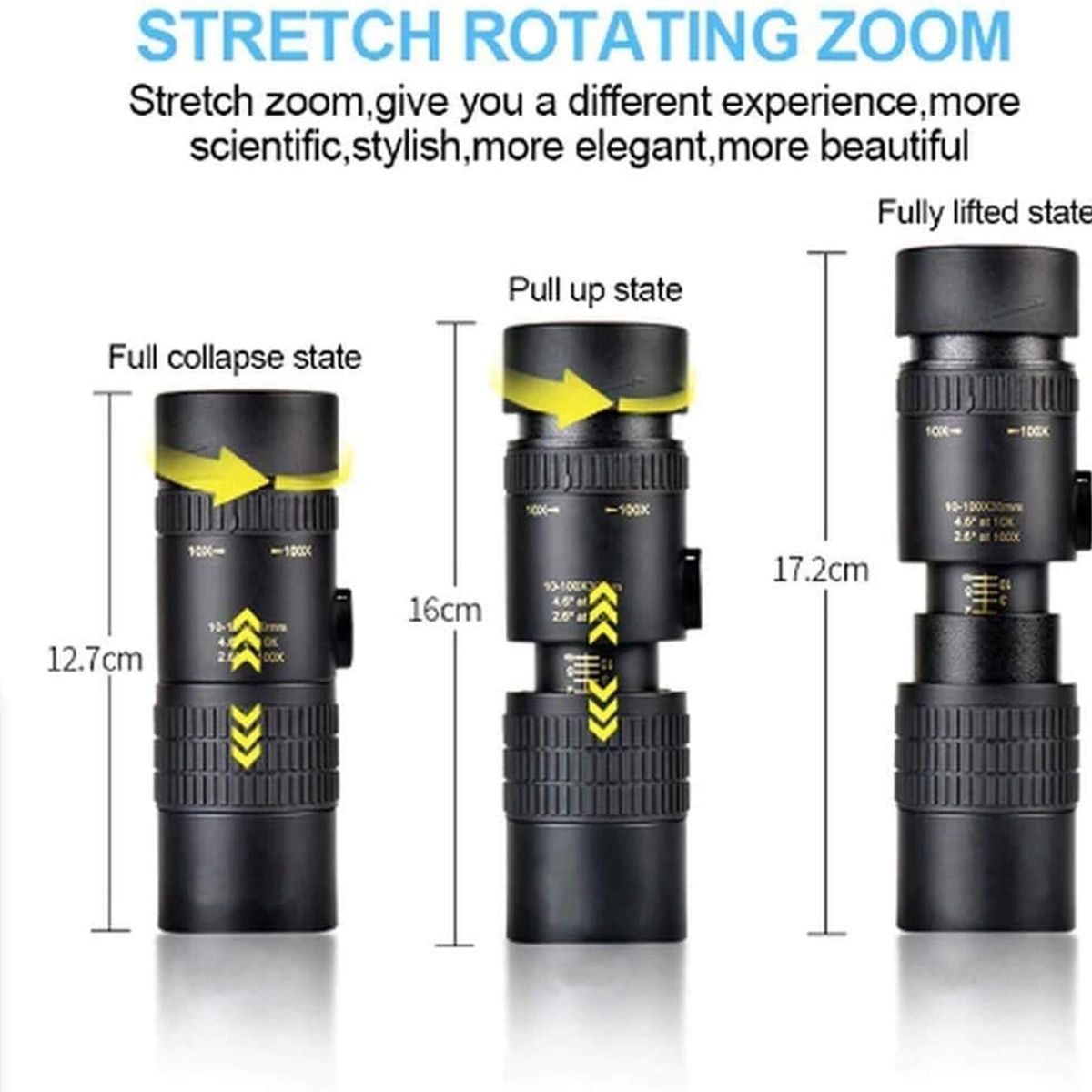 PUREPOWER - Telescopio de gran aumento de largo alcance 10-300x 40 mm