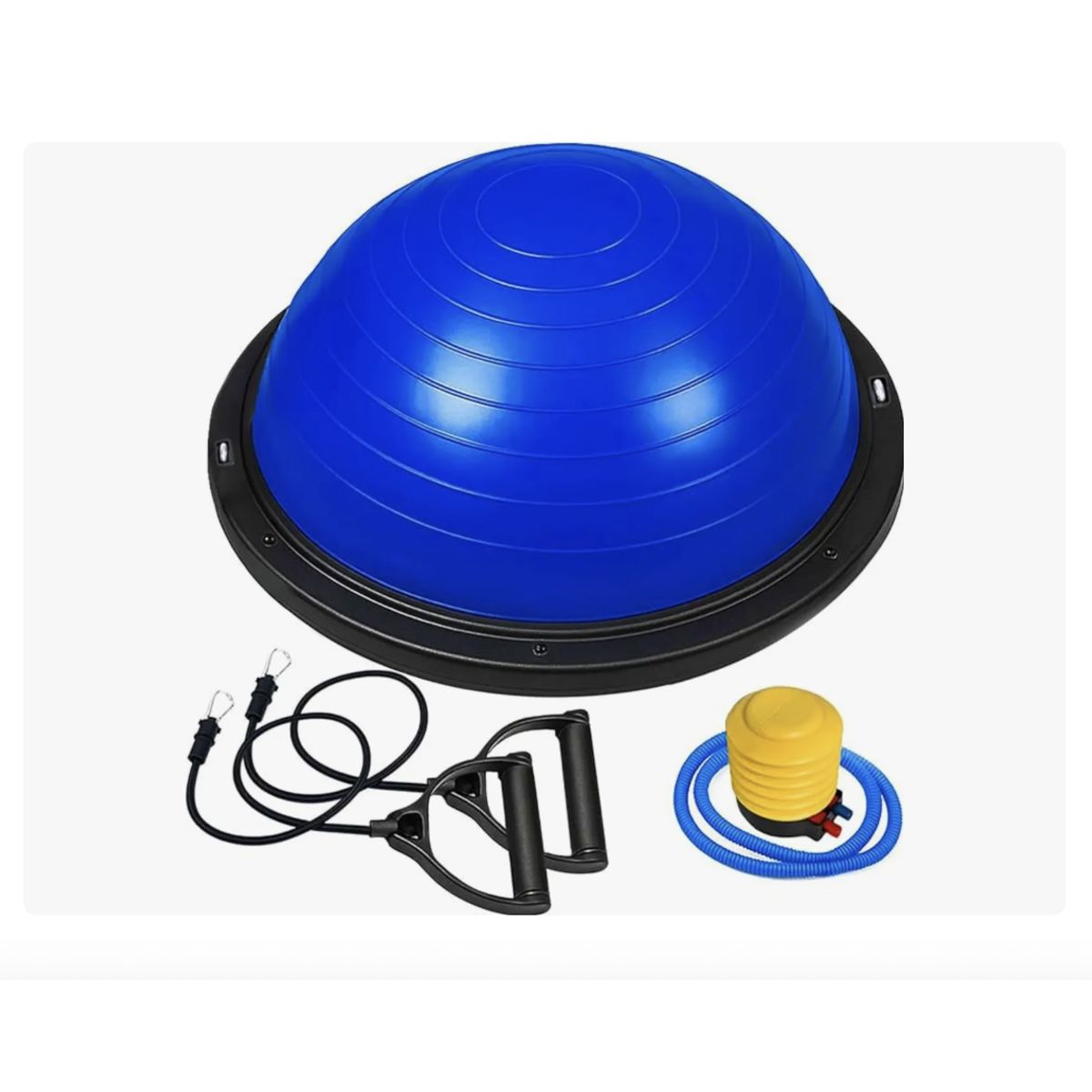 GENERICO - Pelota Bosu Medio Balon Con Manillas Yoga Pilates Azul