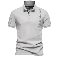 TIOZONEY - Camisa polo de manga corta para hombre-Gris