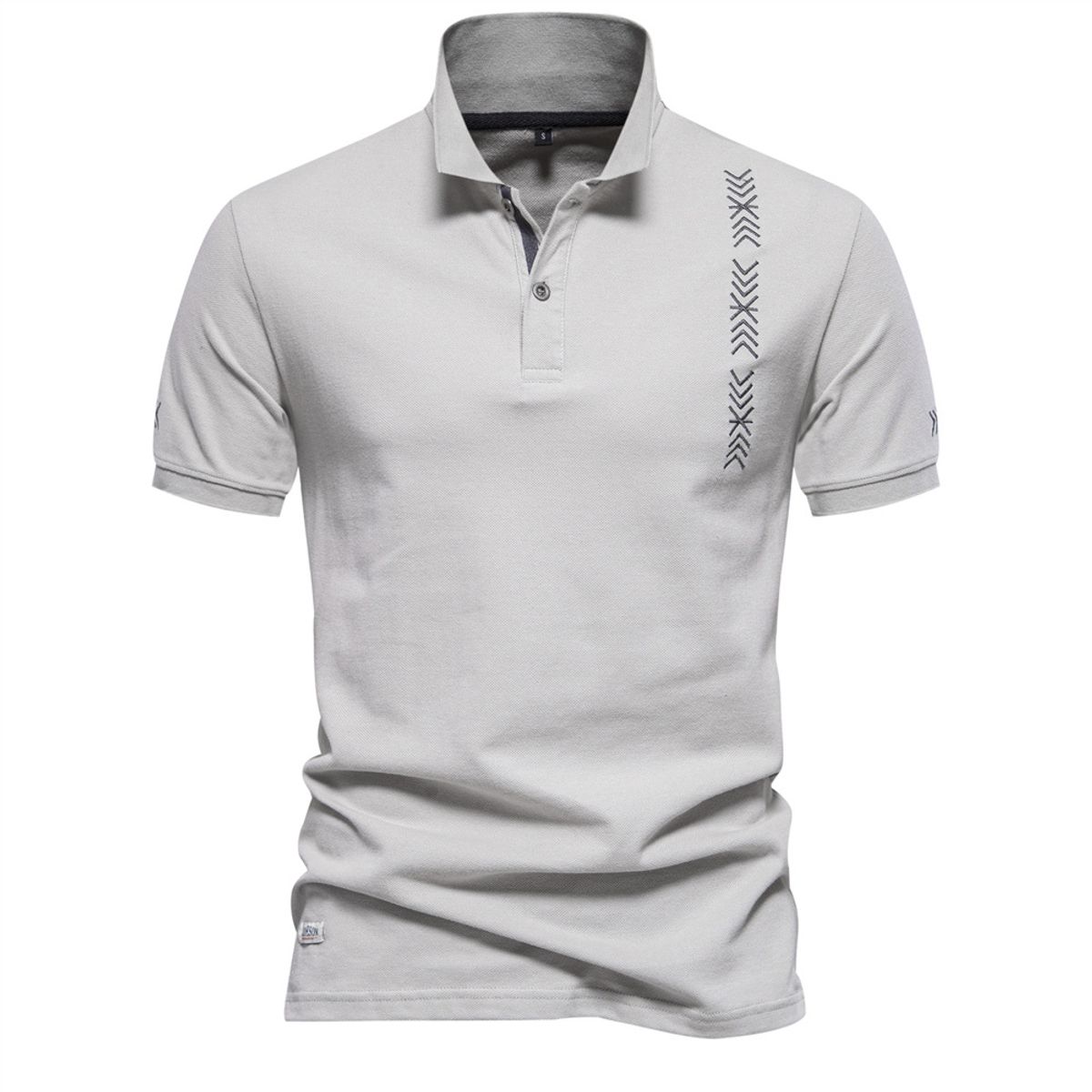 TIOZONEY - Camisa polo de manga corta para hombre-Gris