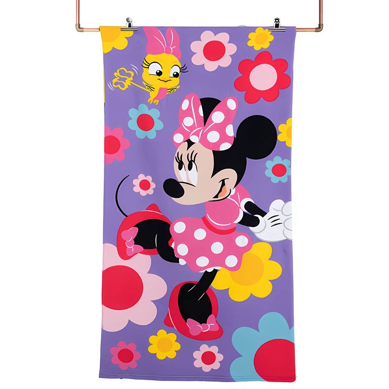 MASHINI - Toalla de Playa Minnie Flower 70x140cm con Bolso - PS