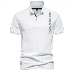 TIOZONEY - Camisa polo de manga corta para hombre-Blanco