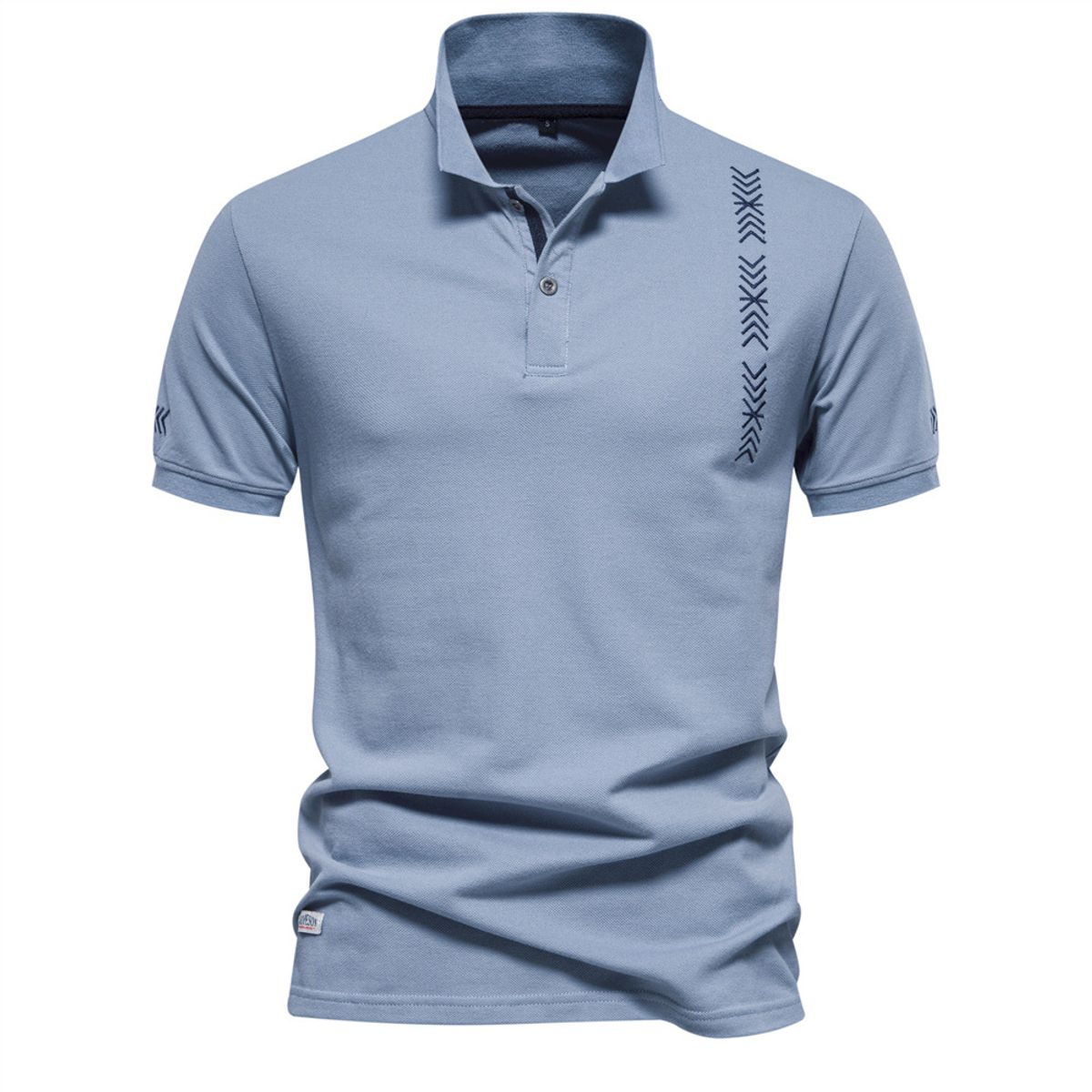 TIOZONEY - Camisa polo de manga corta para hombre-Azul
