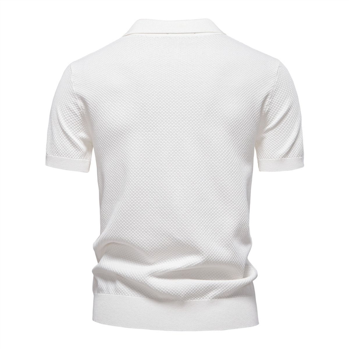 TIOZONEY - Polo de manga corta para hombre-Blanco
