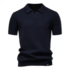 TIOZONEY - Polo de manga corta para hombre-Azul