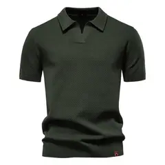 TIOZONEY - Polo de manga corta para hombre-Verde