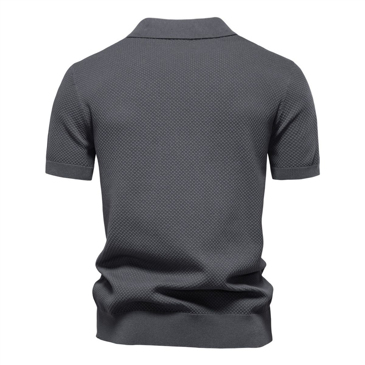 TIOZONEY - Polo de manga corta para hombre-Gris