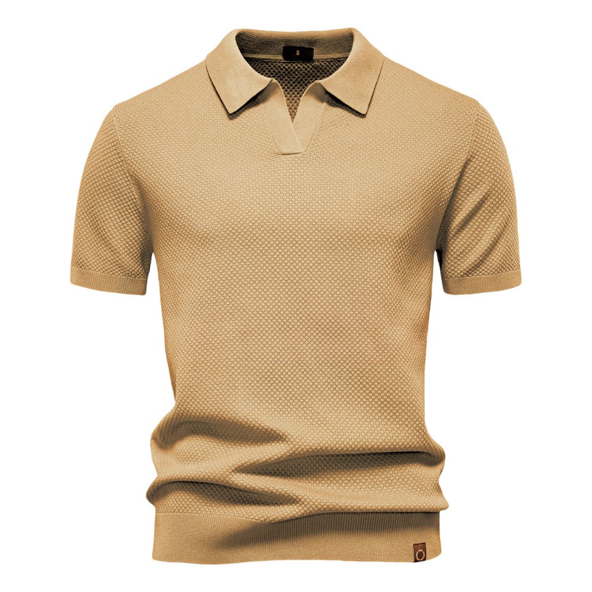TIOZONEY - Polo de manga corta para hombre-Marrón