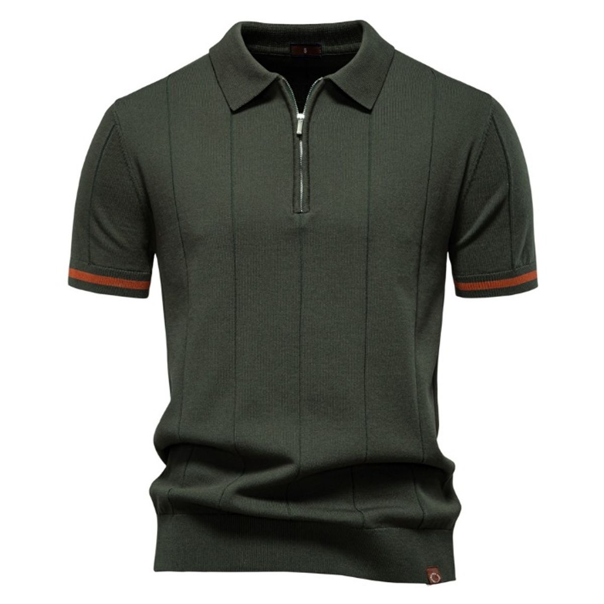 TIOZONEY - Polo de punto con cuello para hombre-Verde
