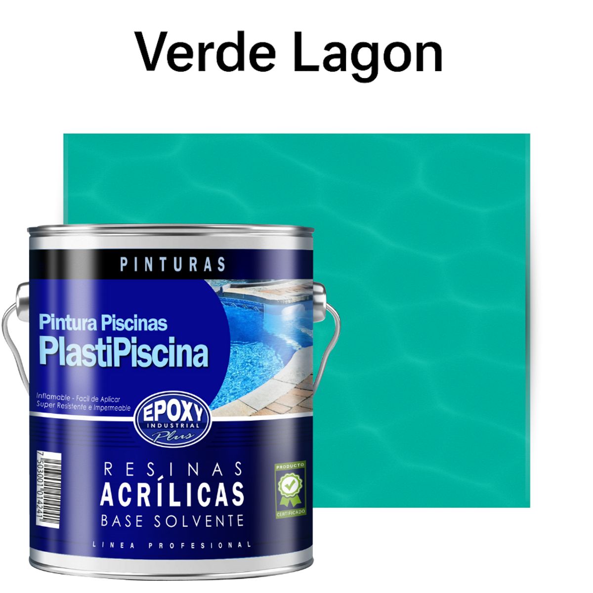 EPOXY - PINTURA PISCINA - PLASTIPISCINA - 4L TONO Verde Lagon