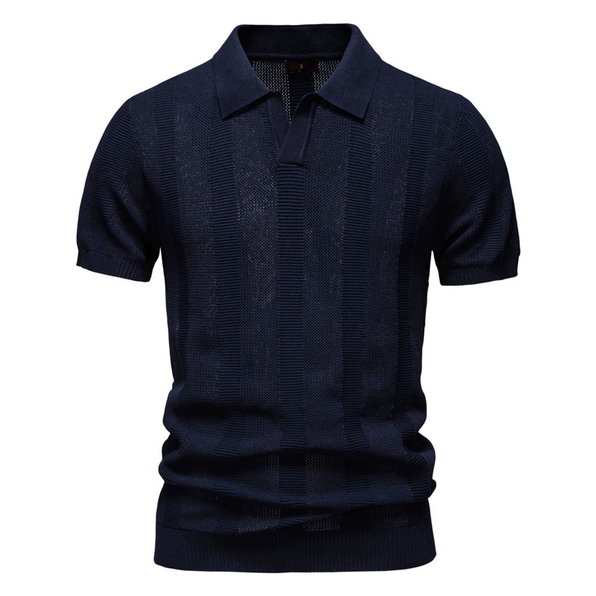 TIOZONEY - Polo a rayas para hombre-Azul