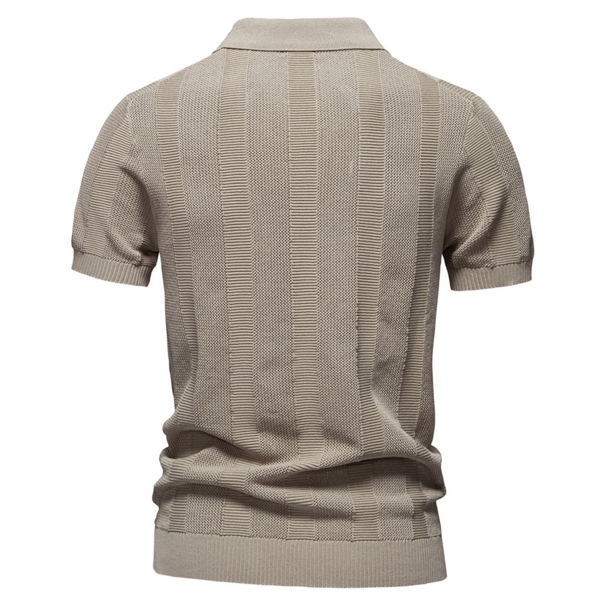 TIOZONEY - Polo a rayas para hombre-Marrón