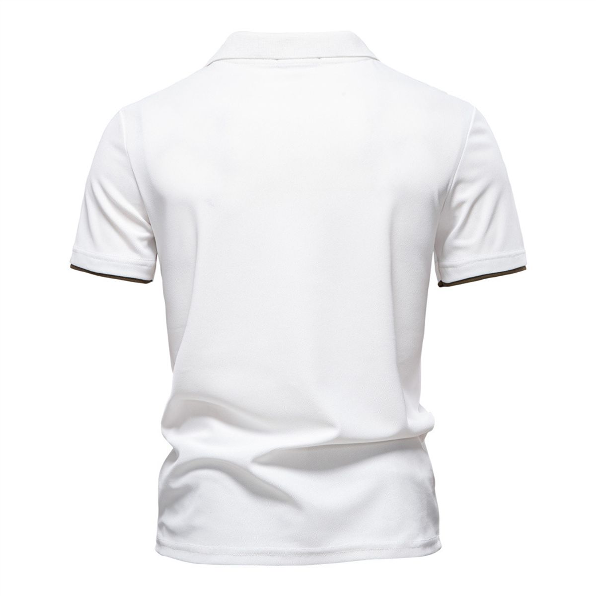 TIOZONEY - Polo de cuello en V para hombre-Blanco
