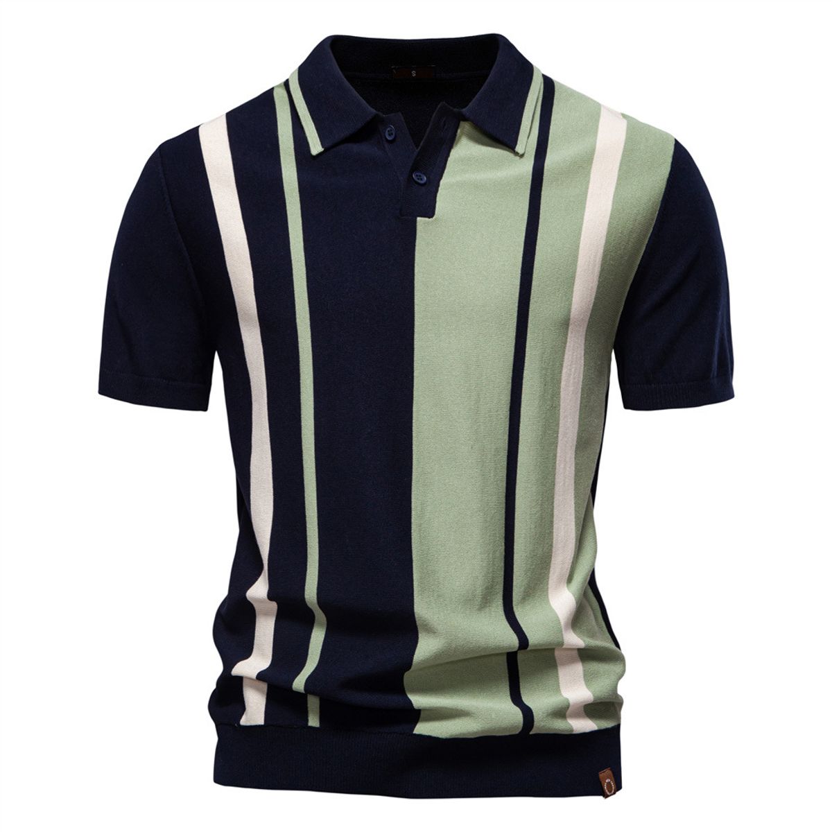 TIOZONEY - Polo con cuello para hombre-Negro