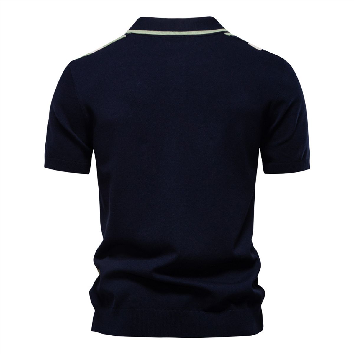 TIOZONEY - Polo con cuello para hombre-Negro