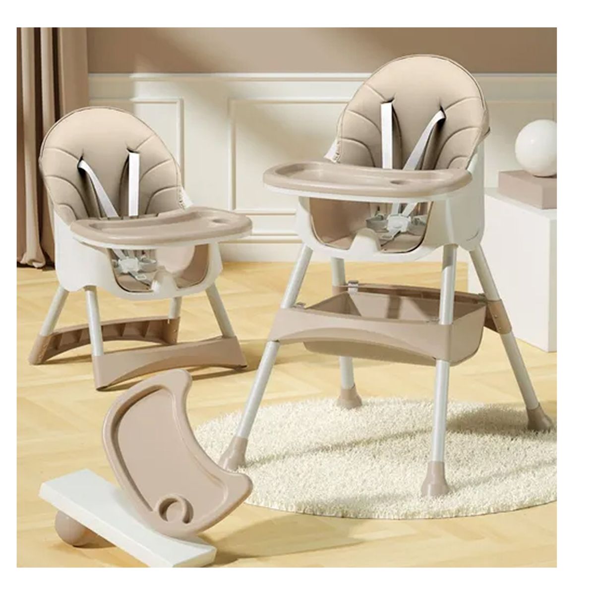 OFERTABKN - Silla De Comer 2 En1 Voyage Snak Marrón Claro
