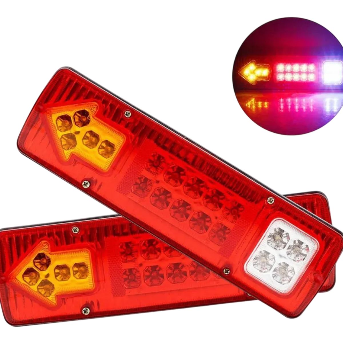 GENERICO - Kit Foco Led Trasero 12v Camion Tricimoto Remolque Arrastre