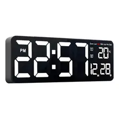 HOMEBRANDT - Reloj Pared Digital 40x13cm Grande Dia Fecha Hora Temp Led B