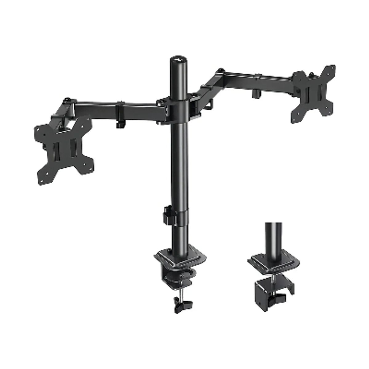 GENERICO - Brazo Soporte Doble Para 2 Monitores One Pixel Base Escritorio Color Negro