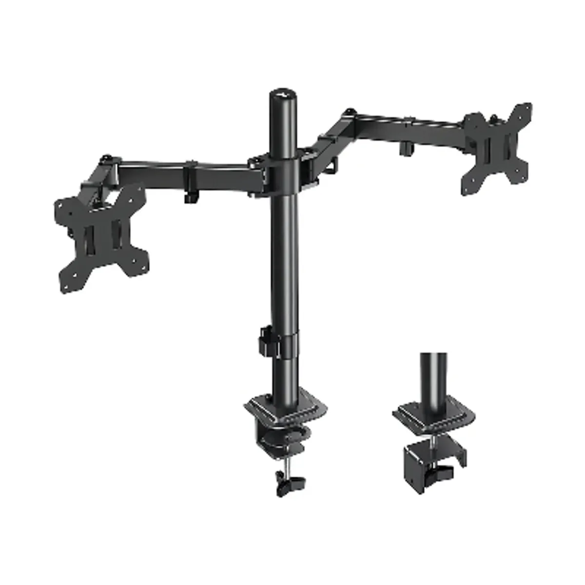 GENERICO - Brazo Soporte Doble Para 2 Monitores One Pixel Base Escritorio Color Negro