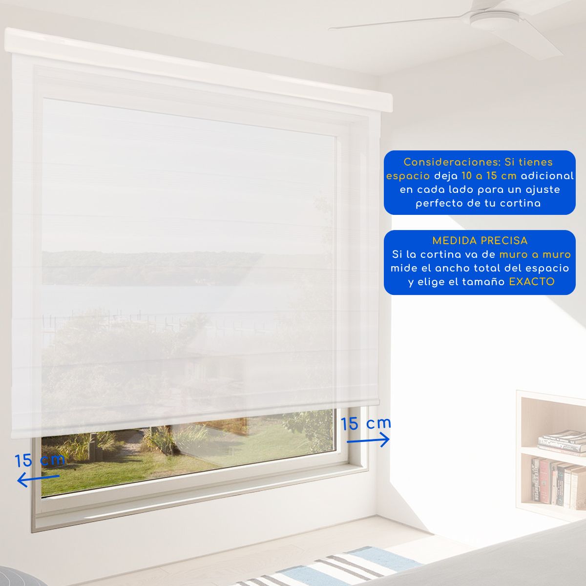 GUIZA - Cortina Roller Duo Zebra Día Y Noche Cenefa Pvc 60x200 Guiza