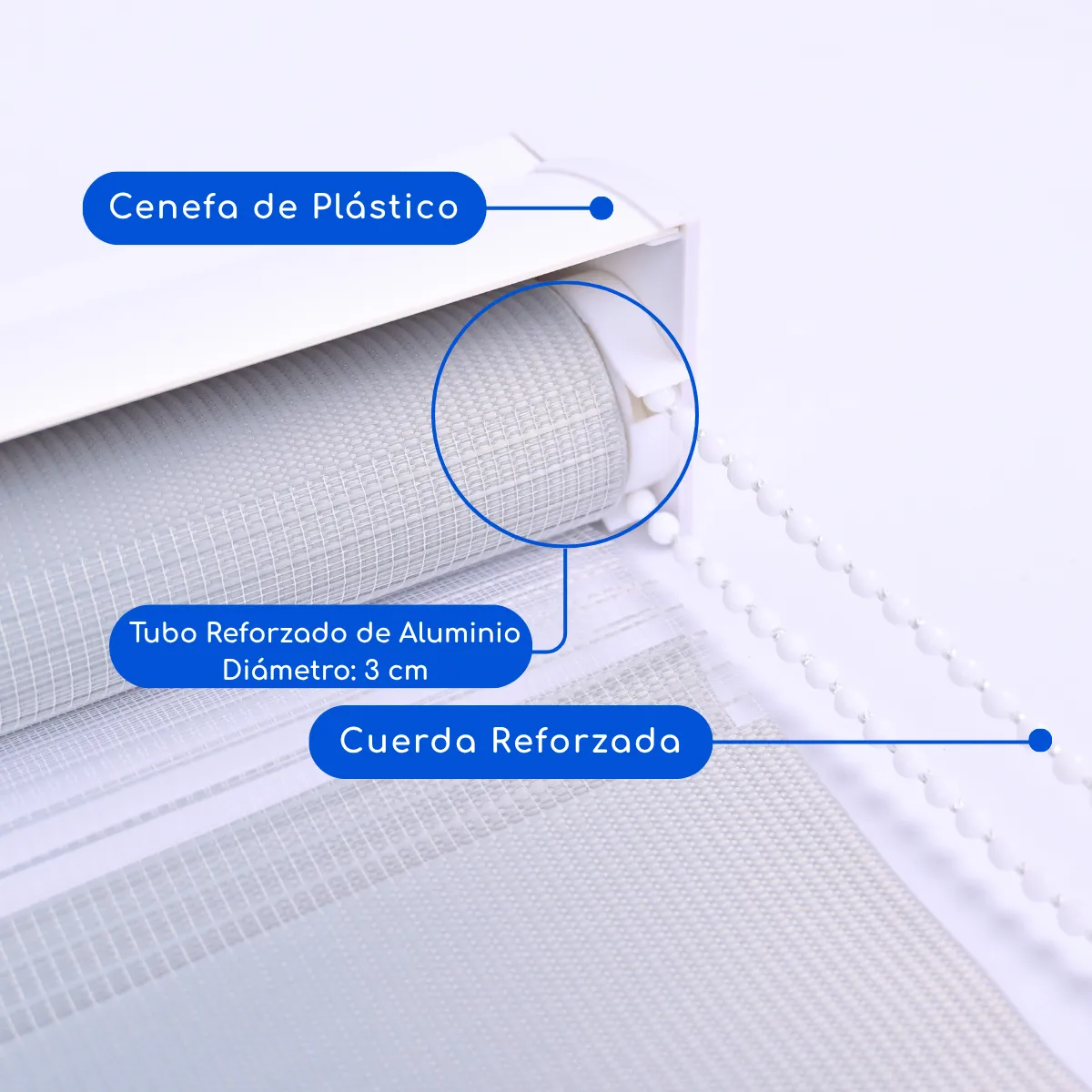 GUIZA - Cortina Roller Duo Zebra Día Y Noche Cenefa Pvc 60x200 Guiza