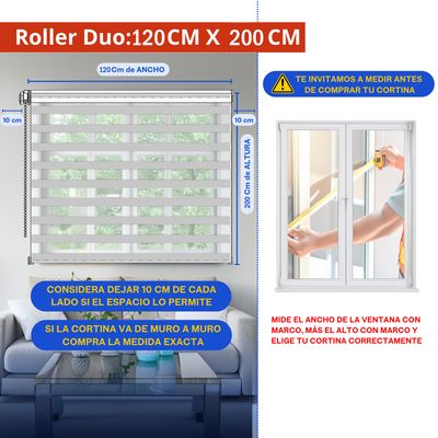 Imagen 2 del producto Cortina Roller Duo Zebra Día Y Noche Cenefa Pvc 120x200