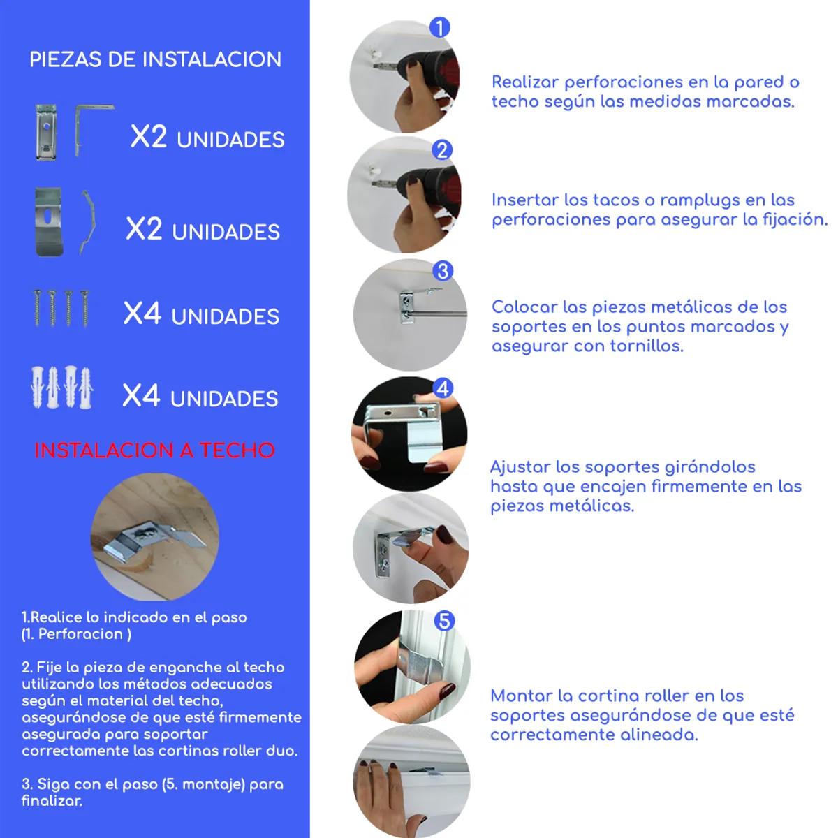 GUIZA - Cortina Roller Duo Zebra Día Y Noche Cenefa Pvc 100x200 Guiza