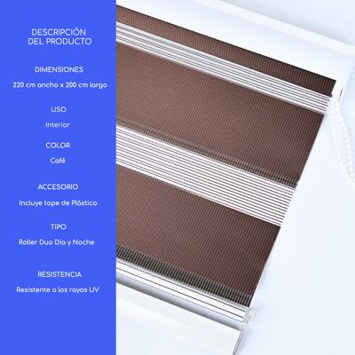 Imagen 2 del producto Cortina Roller Duo Zebra Día Y Noche Cenefa Pvc 220x200