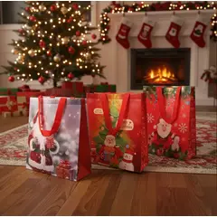 GENERICO - Set 24 Bolsas de Regalo Navideña