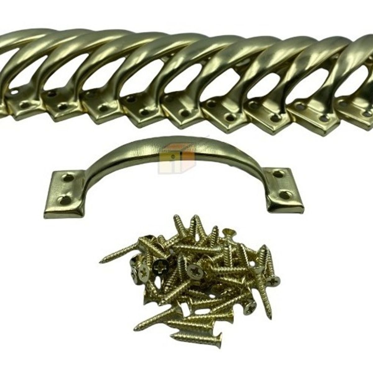 GENERICO - 12 Manillas Tiradores Doradas 5   Con Tornillos