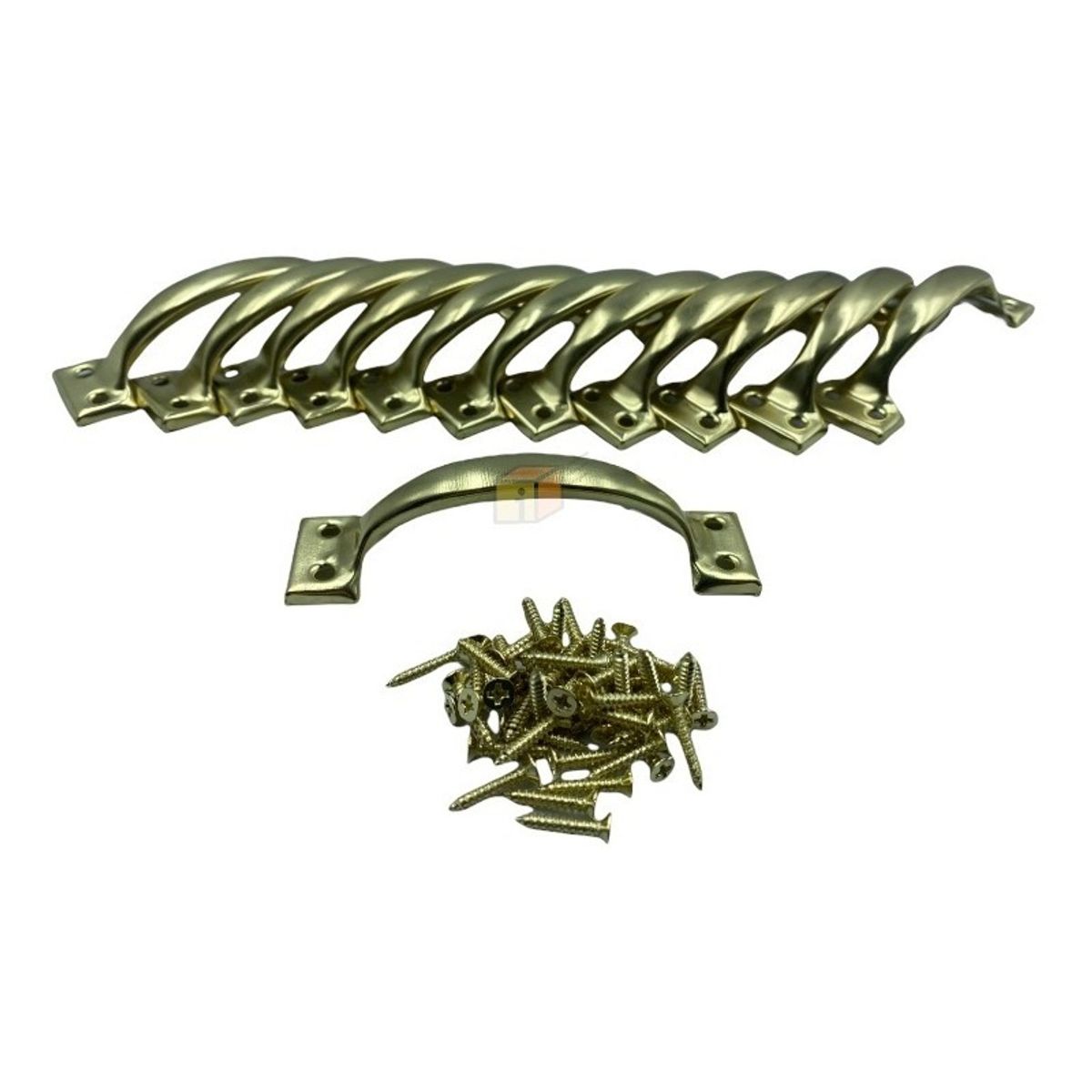 GENERICO - 12 Manillas Tiradores Doradas 5   Con Tornillos