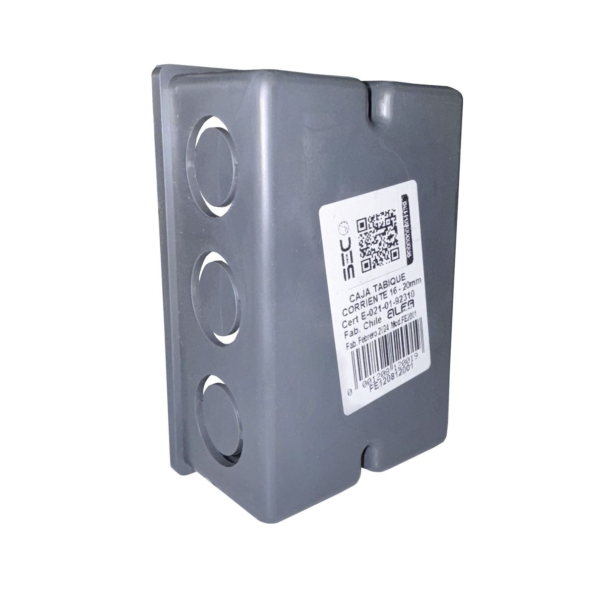 GENERICO - Caja Distribución Embutida Eléctrica Pvc Tabique pack 50 Gris Oscuro