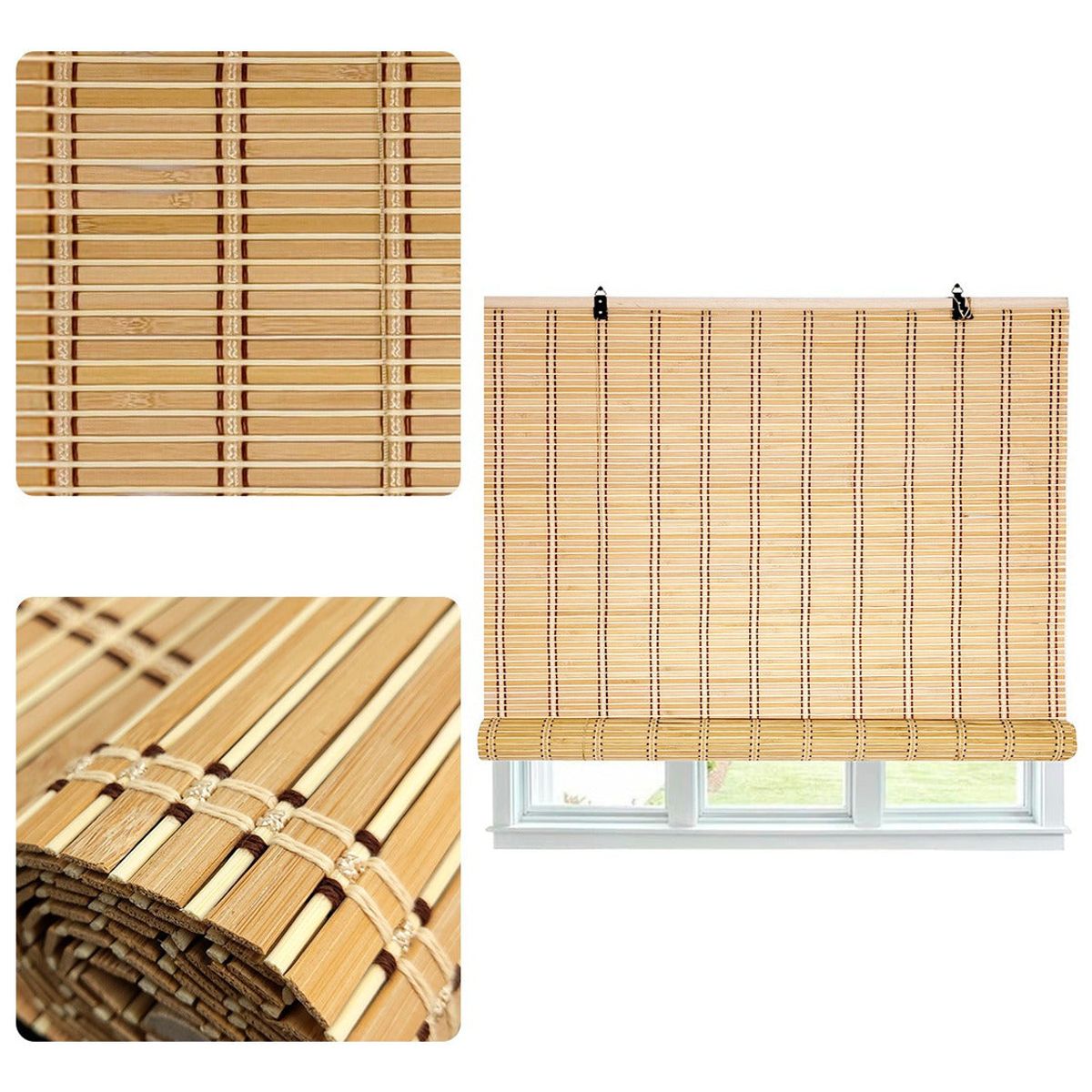 HOMEBRANDT - Cortina Bambú Persiana 90x150cm Roller Enrollable