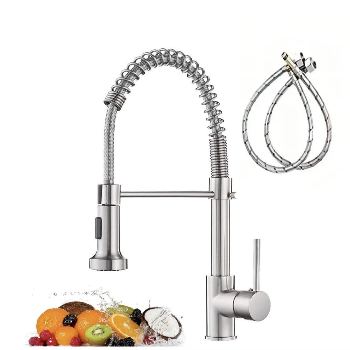 GENERICO - Llave Monomando Lavaplatos Cocina Grifo Flexible PLATEADO