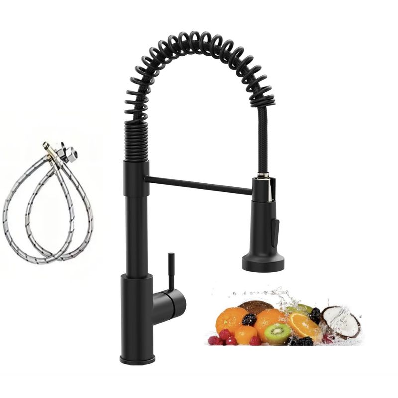 GENERICO - Llave Monomando Lavaplatos Cocina Grifo Flexible NEGRO