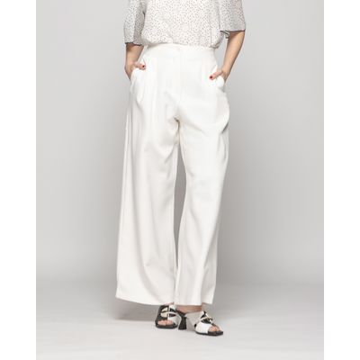 Imagen 2 del producto Pantalón Mujer Tulipan Con Pinzas Blanco Crudo