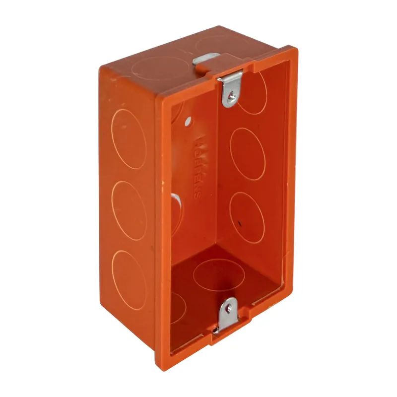 GENERICO - pack 50 Caja Distribución Embutida Tabique Pvc Aro Metal Naranja