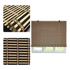 HOMEBRANDT - Cortina De Bambú Persiana Roller Bicolor 120x180cm Con Diseños