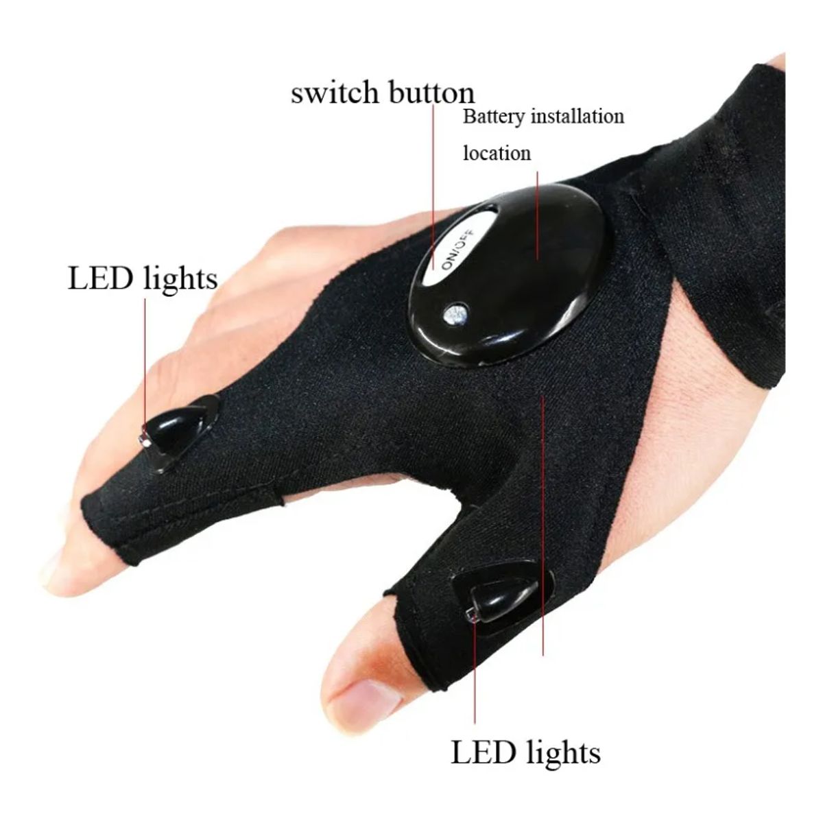 GENERICO - Guantes de Pesca y Multiusos con Luz LED