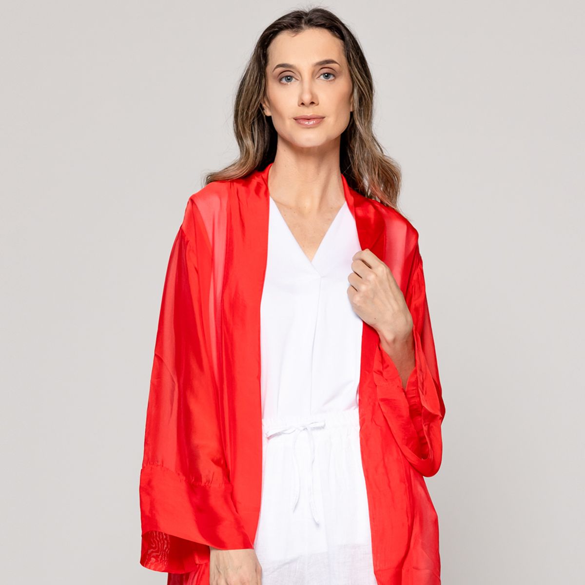 LINEATRE - Tapado Mujer Spolverino Diana Rojo Lineatre