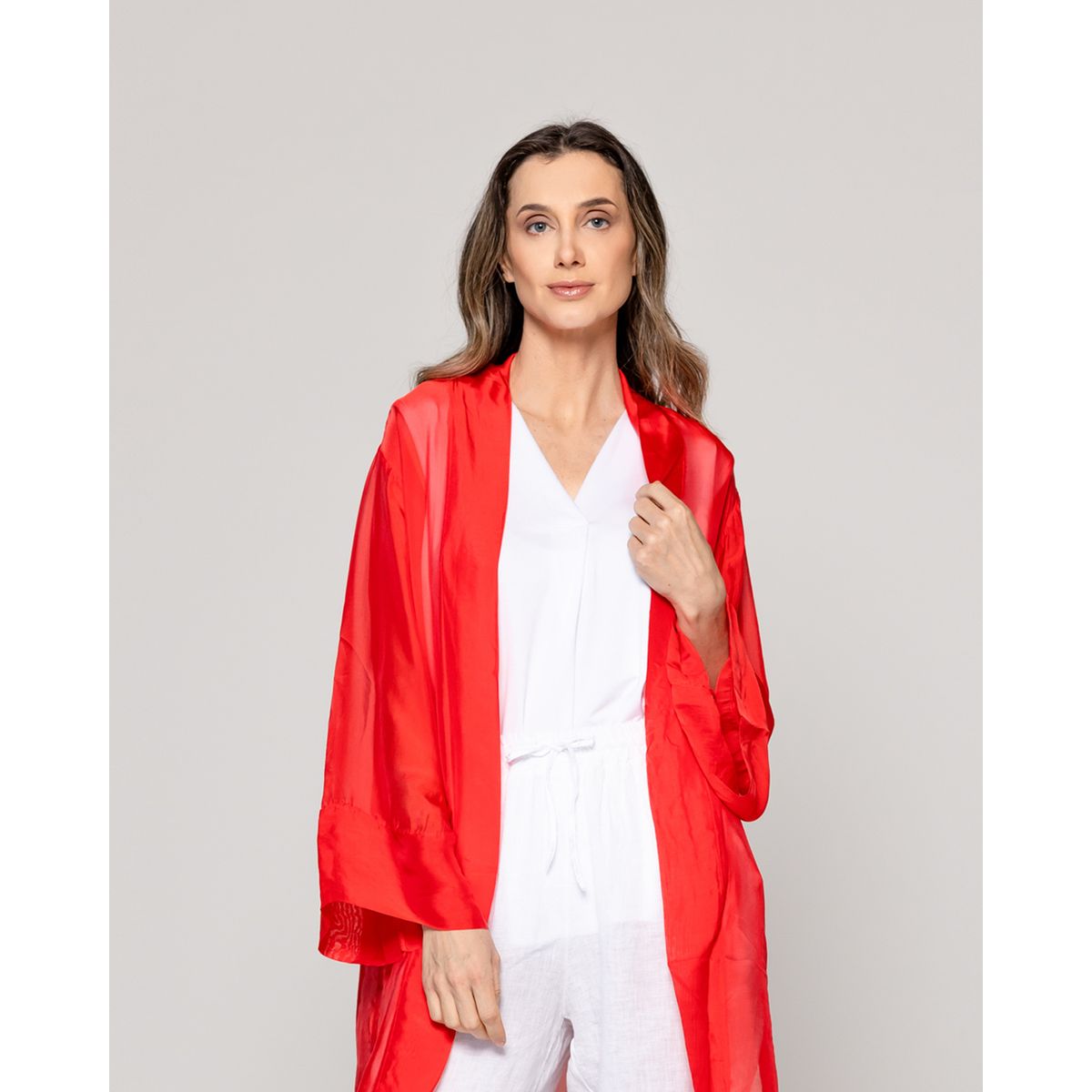 LINEATRE - Tapado Mujer Spolverino Diana Rojo Lineatre