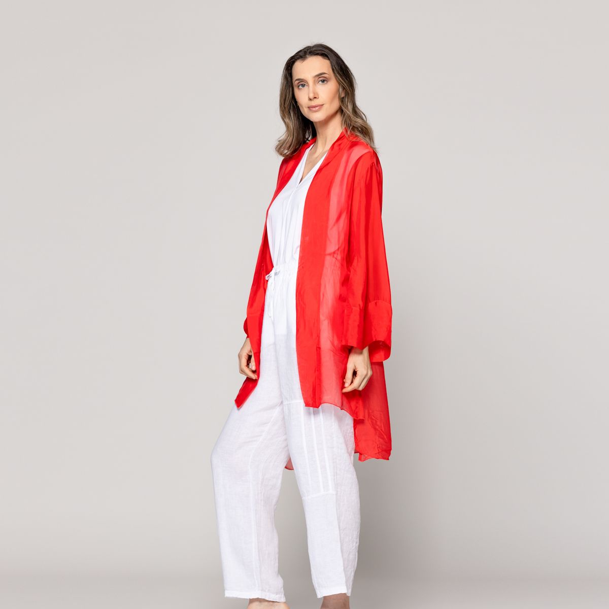 LINEATRE - Tapado Mujer Spolverino Diana Rojo Lineatre