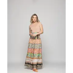 LUDOVICA - Body Mujer Ursinia Escote Redondo Manga Corta Nude