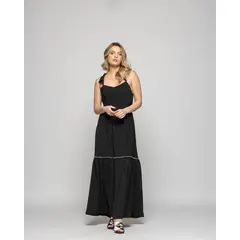 LUDOVICA - Vestido Mujer Vrisea Tirantes Blanco Negro