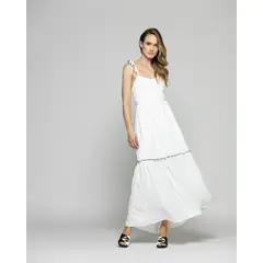 LUDOVICA - Vestido Mujer Vrisea Tirantes Blanco Crudo