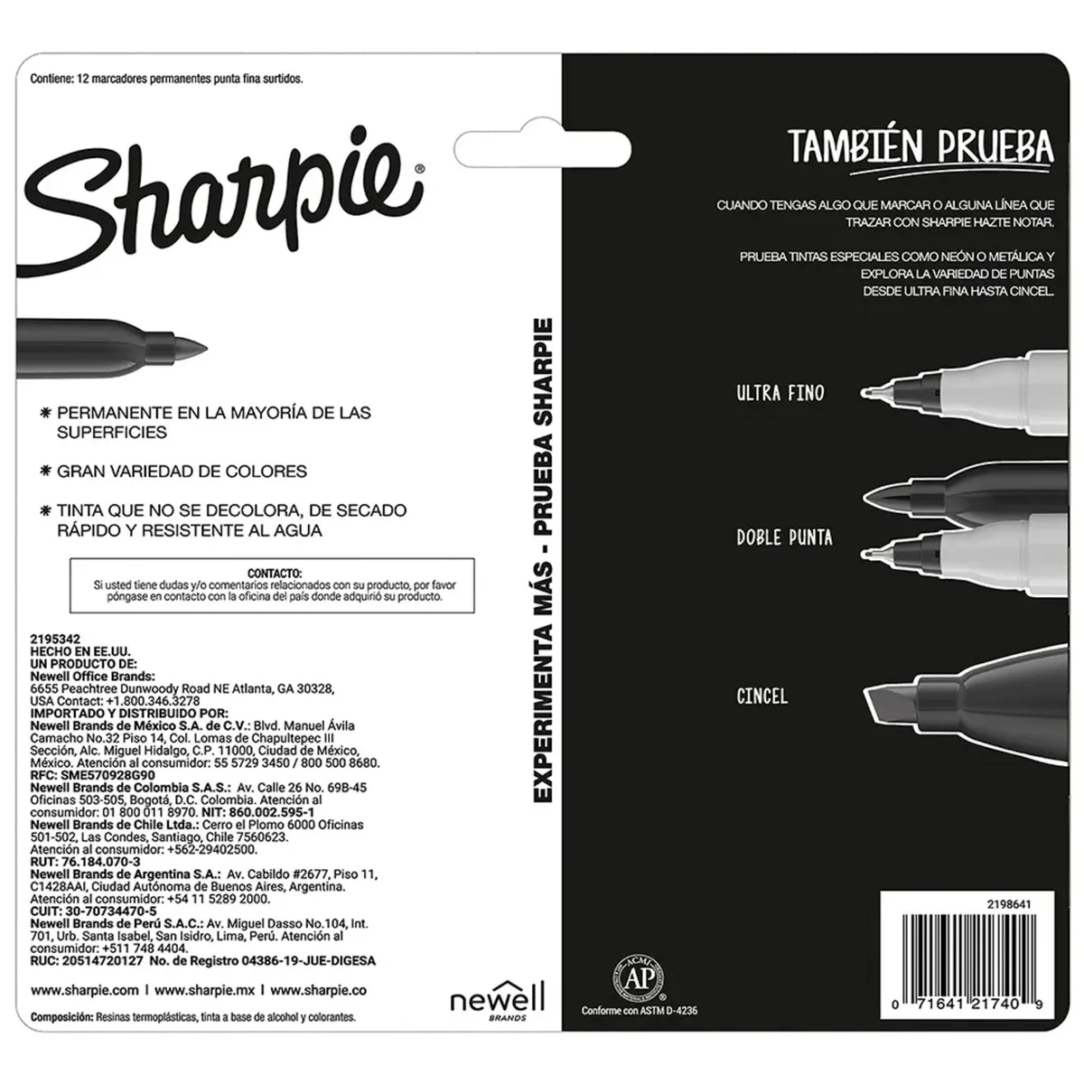 SHARPIE - Set de 12 Marcadores Sharpie Retratos Colores Piel Fino
